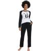 imageALCEA ROSEA Womens Cotton Sleepwear Cute PANDA Printed Short Sleeve pajama set Soft Pjs Nightwear with PocketsBlack01