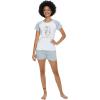 imageALCEA ROSEA Womens Cotton Sleepwear Cute PANDA Printed Short Sleeve pajama set Soft Pjs Nightwear with PocketsGrey