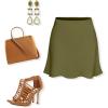 imageALCEA ROSEA Womens Elegant Silky Satin Mini Skirt High Waist Short Skirt Leopard Print Mini A Line Skirts for WomenArmy Green