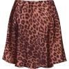 imageALCEA ROSEA Womens Elegant Silky Satin Mini Skirt High Waist Short Skirt Leopard Print Mini A Line Skirts for WomenBrown Leopard