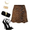 imageALCEA ROSEA Womens Elegant Silky Satin Mini Skirt High Waist Short Skirt Leopard Print Mini A Line Skirts for WomenBrown Leopard