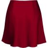 imageALCEA ROSEA Womens Elegant Silky Satin Mini Skirt High Waist Short Skirt Leopard Print Mini A Line Skirts for WomenBurgundy