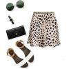 imageALCEA ROSEA Womens Elegant Silky Satin Mini Skirt High Waist Short Skirt Leopard Print Mini A Line Skirts for WomenCheetah