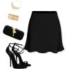 imageALCEA ROSEA Womens Elegant Silky Satin Mini Skirt High Waist Short Skirt Leopard Print Mini A Line Skirts for WomenJet Black