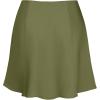 imageALCEA ROSEA Womens Elegant Silky Satin Mini Skirt High Waist Short Skirt Leopard Print Mini A Line Skirts for WomenOlive Green