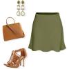 imageALCEA ROSEA Womens Elegant Silky Satin Mini Skirt High Waist Short Skirt Leopard Print Mini A Line Skirts for WomenOlive Green