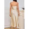 imageALCEA ROSEA Womens Long Satin Slip Dress Nightgowns Sexy Lingerie Adjustable Strap Midi Dress Silky Gown V Neck Under DressChampagne1