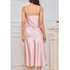 imageALCEA ROSEA Womens Long Satin Slip Dress Nightgowns Sexy Lingerie Adjustable Strap Midi Dress Silky Gown V Neck Under DressPearly Pink