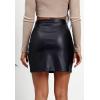 imageALCEA ROSEA Womens Pu Leather High Waist Skirt Bodycon Faux Leather Mini Short Zipper Front Work Office A line Pencil Skirts7815black