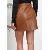 imageALCEA ROSEA Womens Pu Leather High Waist Skirt Bodycon Faux Leather Mini Short Zipper Front Work Office A line Pencil Skirts7815brown