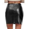 imageALCEA ROSEA Womens Pu Leather High Waist Skirt Bodycon Faux Leather Mini Short Zipper Front Work Office A line Pencil Skirts7816black