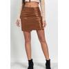 imageALCEA ROSEA Womens Pu Leather High Waist Skirt Bodycon Faux Leather Mini Short Zipper Front Work Office A line Pencil Skirts7816brown