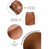 imageALCEA ROSEA Womens Pu Leather High Waist Skirt Bodycon Faux Leather Mini Short Zipper Front Work Office A line Pencil Skirts7816brown