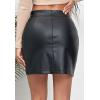 imageALCEA ROSEA Womens Pu Leather High Waist Skirt Bodycon Faux Leather Mini Short Zipper Front Work Office A line Pencil Skirts7817black