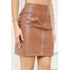 imageALCEA ROSEA Womens Pu Leather High Waist Skirt Bodycon Faux Leather Mini Short Zipper Front Work Office A line Pencil SkirtsCoffee