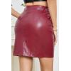 imageALCEA ROSEA Womens Pu Leather High Waist Skirt Bodycon Faux Leather Mini Short Zipper Front Work Office A line Pencil SkirtsWine