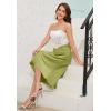 imageALCEA ROSEA Womens Satin High Waisted Silk Aline Wedding Elegant Elastic Midi Skirt7307apple Green