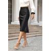 imageALCEA ROSEA Womens Satin High Waisted Silk Aline Wedding Elegant Elastic Midi SkirtBlack