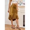 imageALCEA ROSEA Womens Satin High Waisted Silk Aline Wedding Elegant Elastic Midi SkirtRich Gold 203