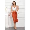 imageALCEA ROSEA Womens Satin High Waisted Silky Midi Skirt Elastic Aline Skirt for Wedding Party Work7302caramel
