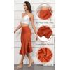 imageALCEA ROSEA Womens Satin High Waisted Silky Midi Skirt Elastic Aline Skirt for Wedding Party Work7302caramel