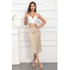 imageALCEA ROSEA Womens Satin High Waisted Silky Midi Skirt Elastic Aline Skirt for Wedding Party Work7302champagne