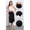 imageALCEA ROSEA Womens Satin High Waisted Silky Midi Skirt Elastic Aline Skirt for Wedding Party Work7302jet Black