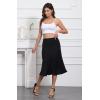 imageALCEA ROSEA Womens Satin High Waisted Silky Midi Skirt Elastic Aline Skirt for Wedding Party Work7302jet Black