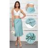 imageALCEA ROSEA Womens Satin High Waisted Silky Midi Skirt Elastic Aline Skirt for Wedding Party Work7302light Green