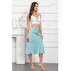 imageALCEA ROSEA Womens Satin High Waisted Silky Midi Skirt Elastic Aline Skirt for Wedding Party Work7302light Green