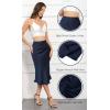 imageALCEA ROSEA Womens Satin High Waisted Silky Midi Skirt Elastic Aline Skirt for Wedding Party Work7302navy