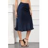 imageALCEA ROSEA Womens Satin High Waisted Silky Midi Skirt Elastic Aline Skirt for Wedding Party Work7302navy