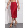 imageALCEA ROSEA Womens Satin High Waisted Silky Midi Skirt Elastic Aline Skirt for Wedding Party Work7302red