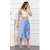 imageALCEA ROSEA Womens Satin High Waisted Silky Midi Skirt Elastic Aline Skirt for Wedding Party Work7302sky Blue