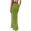 imageALCEA ROSEA Womens Satin High Waisted Silky Midi Skirt Elastic Aline Skirt for Wedding Party Work7307apple Green