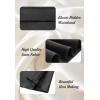 imageALCEA ROSEA Womens Satin High Waisted Silky Midi Skirt Elastic Aline Skirt for Wedding Party Work7307black