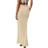 imageALCEA ROSEA Womens Satin High Waisted Silky Midi Skirt Elastic Aline Skirt for Wedding Party Work7307champagne