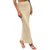 imageALCEA ROSEA Womens Satin High Waisted Silky Midi Skirt Elastic Aline Skirt for Wedding Party Work7307champagne