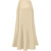 imageALCEA ROSEA Womens Satin High Waisted Silky Midi Skirt Elastic Aline Skirt for Wedding Party Work7307champagne