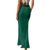 imageALCEA ROSEA Womens Satin High Waisted Silky Midi Skirt Elastic Aline Skirt for Wedding Party Work7307dark Green