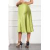 imageALCEA ROSEA Womens Satin High Waisted Silky Midi Skirt Elastic Aline Skirt for Wedding Party WorkApple Green