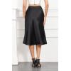 imageALCEA ROSEA Womens Satin High Waisted Silky Midi Skirt Elastic Aline Skirt for Wedding Party WorkBlack