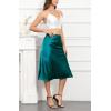 imageALCEA ROSEA Womens Satin High Waisted Silky Midi Skirt Elastic Aline Skirt for Wedding Party WorkBlackish Green