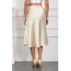 imageALCEA ROSEA Womens Satin High Waisted Silky Midi Skirt Elastic Aline Skirt for Wedding Party WorkChampagne