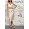 imageALCEA ROSEA Womens Satin High Waisted Silky Midi Skirt Elastic Aline Skirt for Wedding Party WorkChampagne