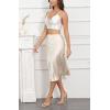 imageALCEA ROSEA Womens Satin High Waisted Silky Midi Skirt Elastic Aline Skirt for Wedding Party WorkChampagne