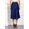 imageALCEA ROSEA Womens Satin High Waisted Silky Midi Skirt Elastic Aline Skirt for Wedding Party WorkNavy Blue