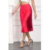 imageALCEA ROSEA Womens Satin High Waisted Silky Midi Skirt Elastic Aline Skirt for Wedding Party WorkWine Red
