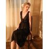 imageALCEA ROSEA Womens Sexy Lingerie Sheer Mesh Babydoll Sleepwear Pajamas Lace V Neck Sleeveless Chemise Nightgowns 3805Black