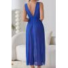 imageALCEA ROSEA Womens Sexy Lingerie Sheer Mesh Babydoll Sleepwear Pajamas Lace V Neck Sleeveless Chemise Nightgowns 3805Blue